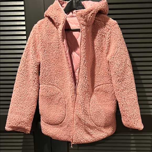Crewcuts Primaloft Girl’s Reversible Pink Quilted Sherpa Jacket, Size XL - Picture 10 of 13